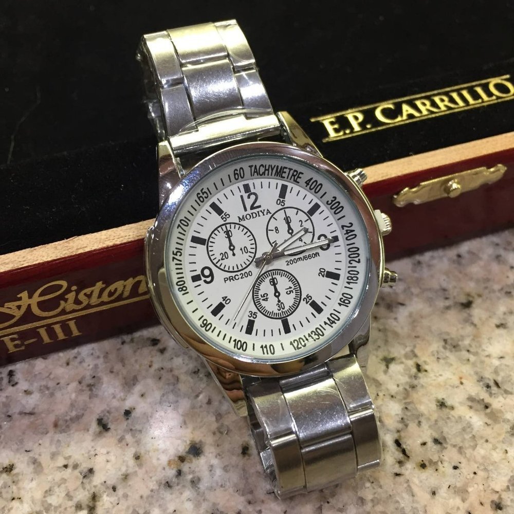 Business Men Quartz Watch - White - Alloy Band